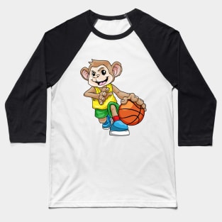 Funny monkey is playing basketball Baseball T-Shirt